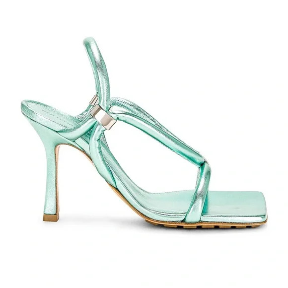 Bottega Veneta Stretch Slingback Sandals in Blue Lagoon - Picture 2 of 16